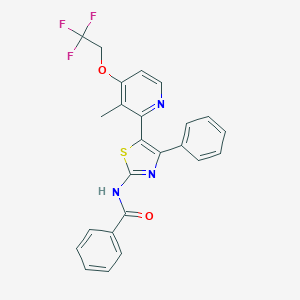 molecular formula C24H18F3N3O2S B494074 N-{5-[3-methyl-4-(2,2,2-trifluoroethoxy)-2-pyridinyl]-4-phenyl-1,3-thiazol-2-yl}benzamide 