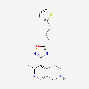 molecular formula C18H20N4OS B4940755 6-methyl-5-{5-[3-(2-thienyl)propyl]-1,2,4-oxadiazol-3-yl}-1,2,3,4-tetrahydro-2,7-naphthyridine trifluoroacetate 