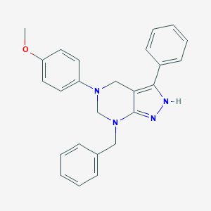 molecular formula C25H24N4O B494077 7-benzyl-5-(4-methoxyphenyl)-3-phenyl-4,5,6,7-tetrahydro-1H-pyrazolo[3,4-d]pyrimidine 