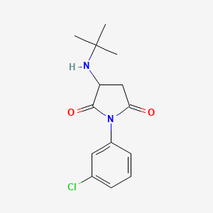 molecular formula C14H17ClN2O2 B4940772 3-(tert-butylamino)-1-(3-chlorophenyl)-2,5-pyrrolidinedione 