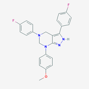 molecular formula C24H20F2N4O B494078 3,5-bis(4-fluorophenyl)-7-(4-methoxyphenyl)-4,5,6,7-tetrahydro-1H-pyrazolo[3,4-d]pyrimidine 