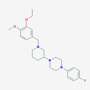 molecular formula C25H34FN3O2 B4940789 1-[1-(3-ethoxy-4-methoxybenzyl)-3-piperidinyl]-4-(4-fluorophenyl)piperazine 