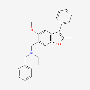 molecular formula C26H27NO2 B4940799 N-benzyl-N-[(5-methoxy-2-methyl-3-phenyl-1-benzofuran-6-yl)methyl]ethanamine 