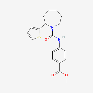 molecular formula C19H22N2O3S B4940803 methyl 4-({[2-(2-thienyl)-1-azepanyl]carbonyl}amino)benzoate 