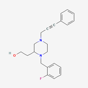 molecular formula C22H25FN2O B4940811 2-[1-(2-fluorobenzyl)-4-(3-phenyl-2-propyn-1-yl)-2-piperazinyl]ethanol 