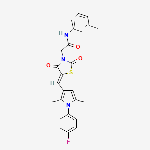 molecular formula C25H22FN3O3S B4940819 2-(5-{[1-(4-fluorophenyl)-2,5-dimethyl-1H-pyrrol-3-yl]methylene}-2,4-dioxo-1,3-thiazolidin-3-yl)-N-(3-methylphenyl)acetamide 