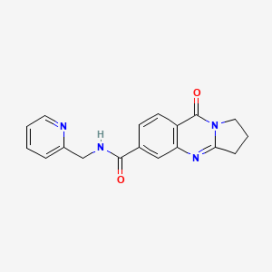 molecular formula C18H16N4O2 B4940820 9-oxo-N-(2-pyridinylmethyl)-1,2,3,9-tetrahydropyrrolo[2,1-b]quinazoline-6-carboxamide 