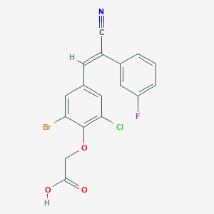 {2-bromo-6-chloro-4-[2-cyano-2-(3-fluorophenyl)vinyl]phenoxy}acetic acid