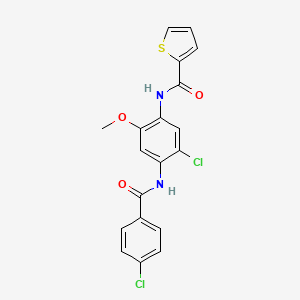 molecular formula C19H14Cl2N2O3S B4940866 N-{5-chloro-4-[(4-chlorobenzoyl)amino]-2-methoxyphenyl}-2-thiophenecarboxamide 