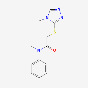 molecular formula C12H14N4OS B4940874 N-methyl-2-[(4-methyl-4H-1,2,4-triazol-3-yl)thio]-N-phenylacetamide 