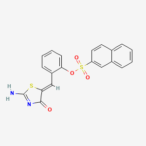 molecular formula C20H14N2O4S2 B4940888 2-[(2-imino-4-oxo-1,3-thiazolidin-5-ylidene)methyl]phenyl 2-naphthalenesulfonate 