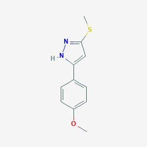 molecular formula C11H12N2OS B494090 3-(4-methoxyphenyl)-5-methylsulfanyl-1H-pyrazole CAS No. 58876-81-6