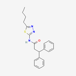molecular formula C21H23N3OS B4940905 N-(5-butyl-1,3,4-thiadiazol-2-yl)-3,3-diphenylpropanamide 