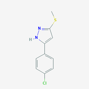 molecular formula C10H9ClN2S B494091 3-(4-chlorophenyl)-5-(methylsulfanyl)-1H-pyrazole CAS No. 80967-20-0