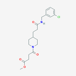 molecular formula C20H27ClN2O4 B4940920 methyl 4-(4-{3-[(3-chlorobenzyl)amino]-3-oxopropyl}-1-piperidinyl)-4-oxobutanoate 