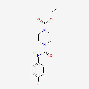 molecular formula C14H18FN3O3 B4940930 ethyl 4-{[(4-fluorophenyl)amino]carbonyl}-1-piperazinecarboxylate 