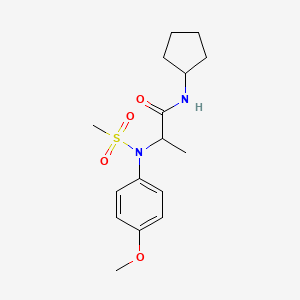 molecular formula C16H24N2O4S B4940941 N~1~-cyclopentyl-N~2~-(4-methoxyphenyl)-N~2~-(methylsulfonyl)alaninamide 