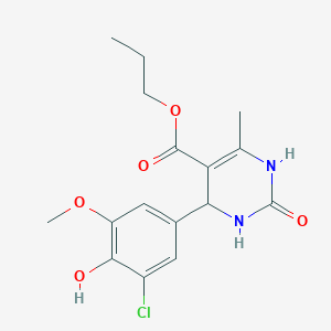 molecular formula C16H19ClN2O5 B4940945 propyl 4-(3-chloro-4-hydroxy-5-methoxyphenyl)-6-methyl-2-oxo-1,2,3,4-tetrahydro-5-pyrimidinecarboxylate 