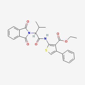 molecular formula C26H24N2O5S B4940963 ethyl 2-{[2-(1,3-dioxo-1,3-dihydro-2H-isoindol-2-yl)-3-methylbutanoyl]amino}-4-phenyl-3-thiophenecarboxylate 