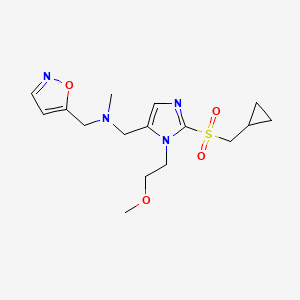 molecular formula C16H24N4O4S B4940978 1-[2-[(cyclopropylmethyl)sulfonyl]-1-(2-methoxyethyl)-1H-imidazol-5-yl]-N-(5-isoxazolylmethyl)-N-methylmethanamine 