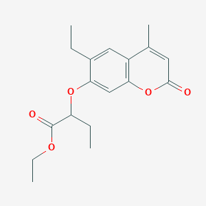 molecular formula C18H22O5 B4940999 ethyl 2-[(6-ethyl-4-methyl-2-oxo-2H-chromen-7-yl)oxy]butanoate 