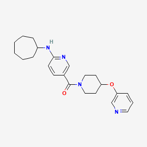 molecular formula C23H30N4O2 B4941013 N-cycloheptyl-5-{[4-(3-pyridinyloxy)-1-piperidinyl]carbonyl}-2-pyridinamine 