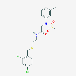 molecular formula C19H22Cl2N2O3S2 B4941019 N~1~-{2-[(2,4-dichlorobenzyl)thio]ethyl}-N~2~-(3-methylphenyl)-N~2~-(methylsulfonyl)glycinamide 
