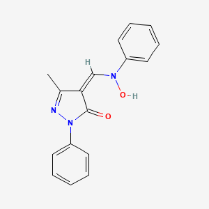 molecular formula C17H15N3O2 B4941039 4-{[hydroxy(phenyl)amino]methylene}-5-methyl-2-phenyl-2,4-dihydro-3H-pyrazol-3-one 