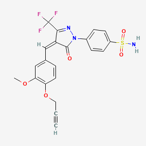 molecular formula C21H16F3N3O5S B4941040 4-[4-[3-methoxy-4-(2-propyn-1-yloxy)benzylidene]-5-oxo-3-(trifluoromethyl)-4,5-dihydro-1H-pyrazol-1-yl]benzenesulfonamide 