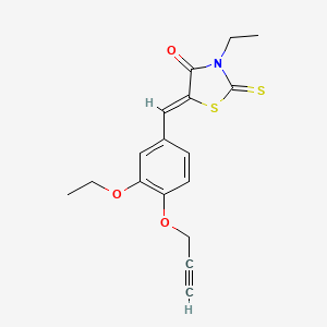molecular formula C17H17NO3S2 B4941043 5-[3-ethoxy-4-(2-propyn-1-yloxy)benzylidene]-3-ethyl-2-thioxo-1,3-thiazolidin-4-one 