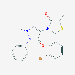 2-(3-bromophenyl)-3-(1,5-dimethyl-3-oxo-2-phenyl-2,3-dihydro-1H-pyrazol-4-yl)-5-methyl-1,3-thiazolidin-4-one
