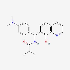 molecular formula C22H25N3O2 B4941061 N-[[4-(dimethylamino)phenyl](8-hydroxy-7-quinolinyl)methyl]-2-methylpropanamide 