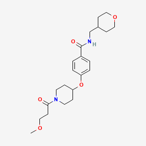 molecular formula C22H32N2O5 B4941070 4-{[1-(3-methoxypropanoyl)-4-piperidinyl]oxy}-N-(tetrahydro-2H-pyran-4-ylmethyl)benzamide 
