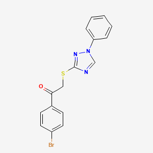 molecular formula C16H12BrN3OS B4941078 1-(4-bromophenyl)-2-[(1-phenyl-1H-1,2,4-triazol-3-yl)thio]ethanone 