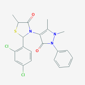 2-(2,4-dichlorophenyl)-3-(1,5-dimethyl-3-oxo-2-phenyl-2,3-dihydro-1H-pyrazol-4-yl)-5-methyl-1,3-thiazolidin-4-one