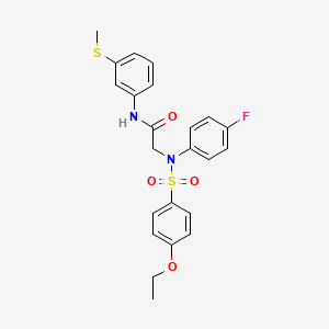 molecular formula C23H23FN2O4S2 B4941141 N~2~-[(4-ethoxyphenyl)sulfonyl]-N~2~-(4-fluorophenyl)-N~1~-[3-(methylthio)phenyl]glycinamide 