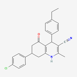 molecular formula C25H23ClN2O B4941142 7-(4-chlorophenyl)-4-(4-ethylphenyl)-2-methyl-5-oxo-1,4,5,6,7,8-hexahydro-3-quinolinecarbonitrile 