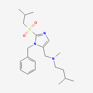 molecular formula C21H33N3O2S B4941144 N-{[1-benzyl-2-(isobutylsulfonyl)-1H-imidazol-5-yl]methyl}-N,3-dimethyl-1-butanamine 
