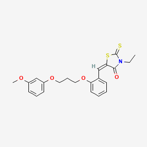 molecular formula C22H23NO4S2 B4941173 3-ethyl-5-{2-[3-(3-methoxyphenoxy)propoxy]benzylidene}-2-thioxo-1,3-thiazolidin-4-one 