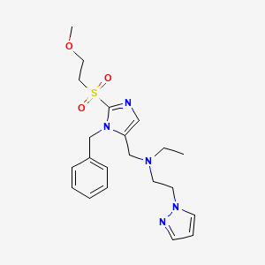 molecular formula C21H29N5O3S B4941205 ({1-benzyl-2-[(2-methoxyethyl)sulfonyl]-1H-imidazol-5-yl}methyl)ethyl[2-(1H-pyrazol-1-yl)ethyl]amine 