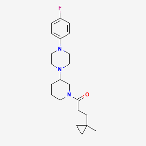 molecular formula C22H32FN3O B4941229 1-(4-fluorophenyl)-4-{1-[3-(1-methylcyclopropyl)propanoyl]-3-piperidinyl}piperazine 