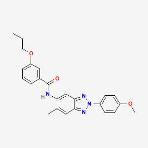 molecular formula C24H24N4O3 B4941239 N-[2-(4-methoxyphenyl)-6-methyl-2H-1,2,3-benzotriazol-5-yl]-3-propoxybenzamide 