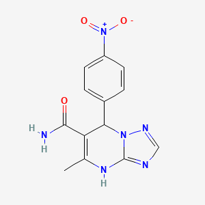 molecular formula C13H12N6O3 B4941248 5-methyl-7-(4-nitrophenyl)-4,7-dihydro[1,2,4]triazolo[1,5-a]pyrimidine-6-carboxamide 