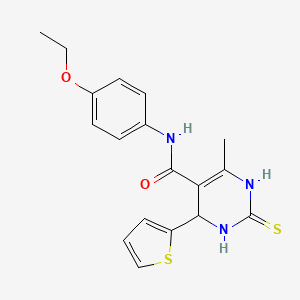 molecular formula C18H19N3O2S2 B4941281 N-(4-ethoxyphenyl)-6-methyl-4-(2-thienyl)-2-thioxo-1,2,3,4-tetrahydro-5-pyrimidinecarboxamide 