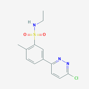 molecular formula C13H14ClN3O2S B4941295 5-(6-chloro-3-pyridazinyl)-N-ethyl-2-methylbenzenesulfonamide 
