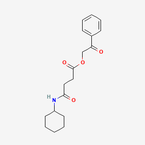2-oxo-2-phenylethyl 4-(cyclohexylamino)-4-oxobutanoate