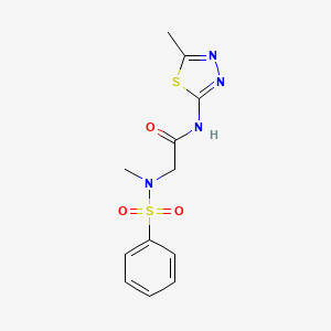 molecular formula C12H14N4O3S2 B4941323 N~2~-methyl-N~1~-(5-methyl-1,3,4-thiadiazol-2-yl)-N~2~-(phenylsulfonyl)glycinamide 