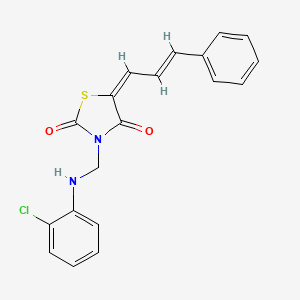 molecular formula C19H15ClN2O2S B4941336 3-{[(2-chlorophenyl)amino]methyl}-5-(3-phenyl-2-propen-1-ylidene)-1,3-thiazolidine-2,4-dione 