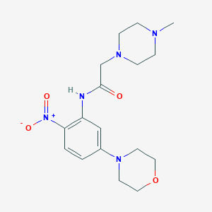 molecular formula C17H25N5O4 B4941348 2-(4-methyl-1-piperazinyl)-N-[5-(4-morpholinyl)-2-nitrophenyl]acetamide 