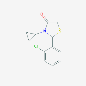 molecular formula C12H12ClNOS B494136 2-(2-Chlorophenyl)-3-cyclopropyl-1,3-thiazolidin-4-one 